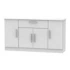 Ready Assembled Knightsbridge 4 Door 1 Drawer Wide Unit In Grey Matt