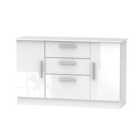 Ready Assembled Contrast 2 Door 3 Drawer Sideboard In White