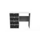 Ready Assembled Diamond 4 Drawer Vanity In Deep Black & White