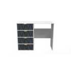 Ready Assembled Diamond 4 Drawer Vanity In Indigo Matt & White