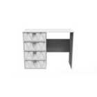 Ready Assembled Diamond 4 Drawer Vanity In White Matt