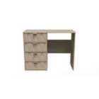 Ready Assembled Diamond 4 Drawer Vanity In Mushroom