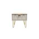 Ready Assembled Diamond 1 Drawer Bedside In Kashmir Matt