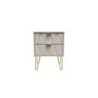 Ready Assembled Diamond 2 Drawer Bedside Cabinet In Kashmir Matt