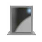 Ready Assembled Plymouth Mirror In Uniform Grey Gloss & Dusk Grey
