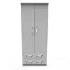 Ready Assembled Avon 2 Door 2 Drawer Wardrobe In Dusk Grey