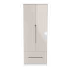 Ready Assembled Monaco 2 Door 2 Drawer Wardrobe In Kashmir Gloss & White