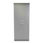 Ready Assembled Avon 2 Door Wardrobe In Dusk Grey