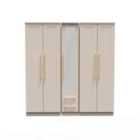 Ready Assembled Haworth Tall 5 Door 2 Drawer 1 Mirror Wardrobe In Kashmir Matt