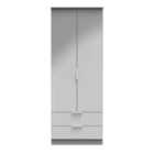 Ready Assembled Plymouth 2 Door 2 Drawer Wardrobe In Uniform Grey & Dusk Grey