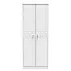 Ready Assembled Pixel 2 Door Wardrobe In White Matt