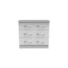 Ready Assembled Avon 3 Drawer Chest In White Matt