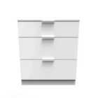 Ready Assembled Plymouth 3 Drawer Deep Chest In White