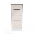 Ready Assembled Monaco 5 Drawer Tallboy In Kashmir Gloss & White