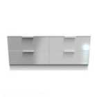Ready Assembled Plymouth 4 Drawer Bed Box In Uniform Grey & White