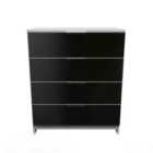 Ready Assembled Plymouth 4 Drawer Chest In Black & White