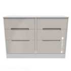 Ready Assembled Monaco 6 Drawer Wide Chest In Kashmir Gloss & White