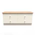 Ready Assembled Vienna 4 Drawer Bed Box In Cream Ash & Oak