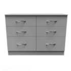 Ready Assembled Avon 6 Drawer Wide Chest In Dusk Grey