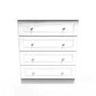 Ready Assembled Balmoral 4 Drawer Chest In White Gloss