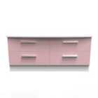 Ready Assembled Knightsbridge 4 Drawer Bed Box In Kobe Pink & White