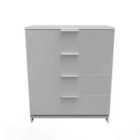 Ready Assembled Plymouth 4 Drawer Chest In Uniform Grey & White