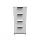 Ready Assembled Plymouth 4 Drawer Tallboy In White