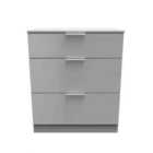 Ready Assembled Plymouth 3 Drawer Deep Chest In Uniform Grey & Dusk Grey