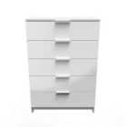 Ready Assembled Plymouth 5 Drawer Chest In White
