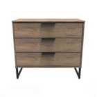Ready Assembled Hong Kong G 3 Drawer Chest In Vintage Oak