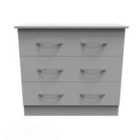 Ready Assembled Avon 3 Drawer Chest In Dusk Grey