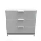 Ready Assembled Plymouth 3 Drawer Chest In Uniform Grey & White