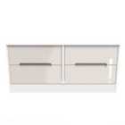 Ready Assembled Monaco 4 Drawer Bed Box In Kashmir Gloss & White