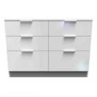 Ready Assembled Plymouth 6 Drawer Wide Chest In White
