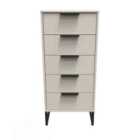 Ready Assembled Hong Kong G 5 Drawer Tallboy In Kashmir Matt