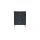 Ready Assembled Diamond 5 Drawer Chest In Indigo Matt & White