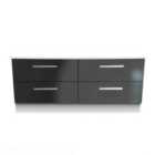 Ready Assembled Knightsbridge 4 Drawer Bed Box In Black Gloss & White