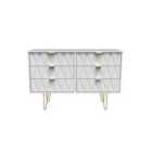 Ready Assembled Diamond 6 Drawer Chest In White Matt