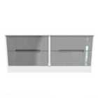 Ready Assembled Monaco 4 Drawer Bed Box In Grey Gloss & White