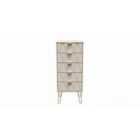 Ready Assembled Diamond 5 Drawer Tallboy In Kashmir Matt