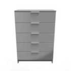 Ready Assembled Plymouth 5 Drawer Chest In Uniform Grey & Dusk Grey