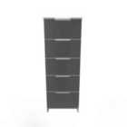 Ready Assembled Plymouth 5 Drawer Tallboy In Black & White