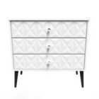 Ready Assembled Pixel 3 Drawer Chest In White Matt