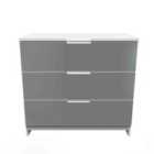 Ready Assembled Plymouth 3 Drawer Chest In Black & White
