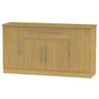 Ready Assembled Sherwood 4 Door 1 Drawer Wide Unit In Modern Oak