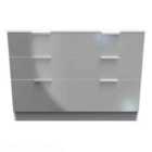 Ready Assembled Plymouth 6 Drawer Wide Chest In Uniform Grey & White