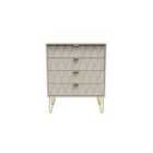 Ready Assembled Diamond 4 Drawer Chest In Kashmir Matt