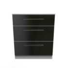 Ready Assembled Worcester 3 Drawer Deep Chest In Black & White