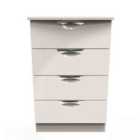 Ready Assembled Camden 4 Drawer Midi Chest In Kashmir Gloss