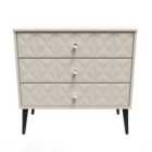 Ready Assembled Pixel 3 Drawer Chest In Kashmir Matt